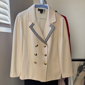 St. John Black Label Nautical Pea Coat Sz 10